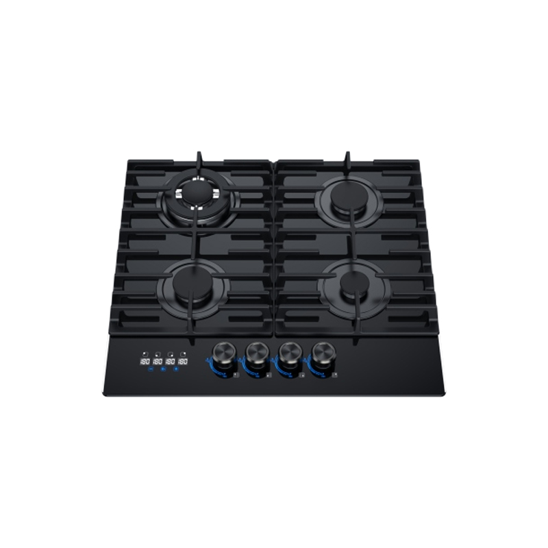 4 Burner Glass Gas Hob with LED Knobs