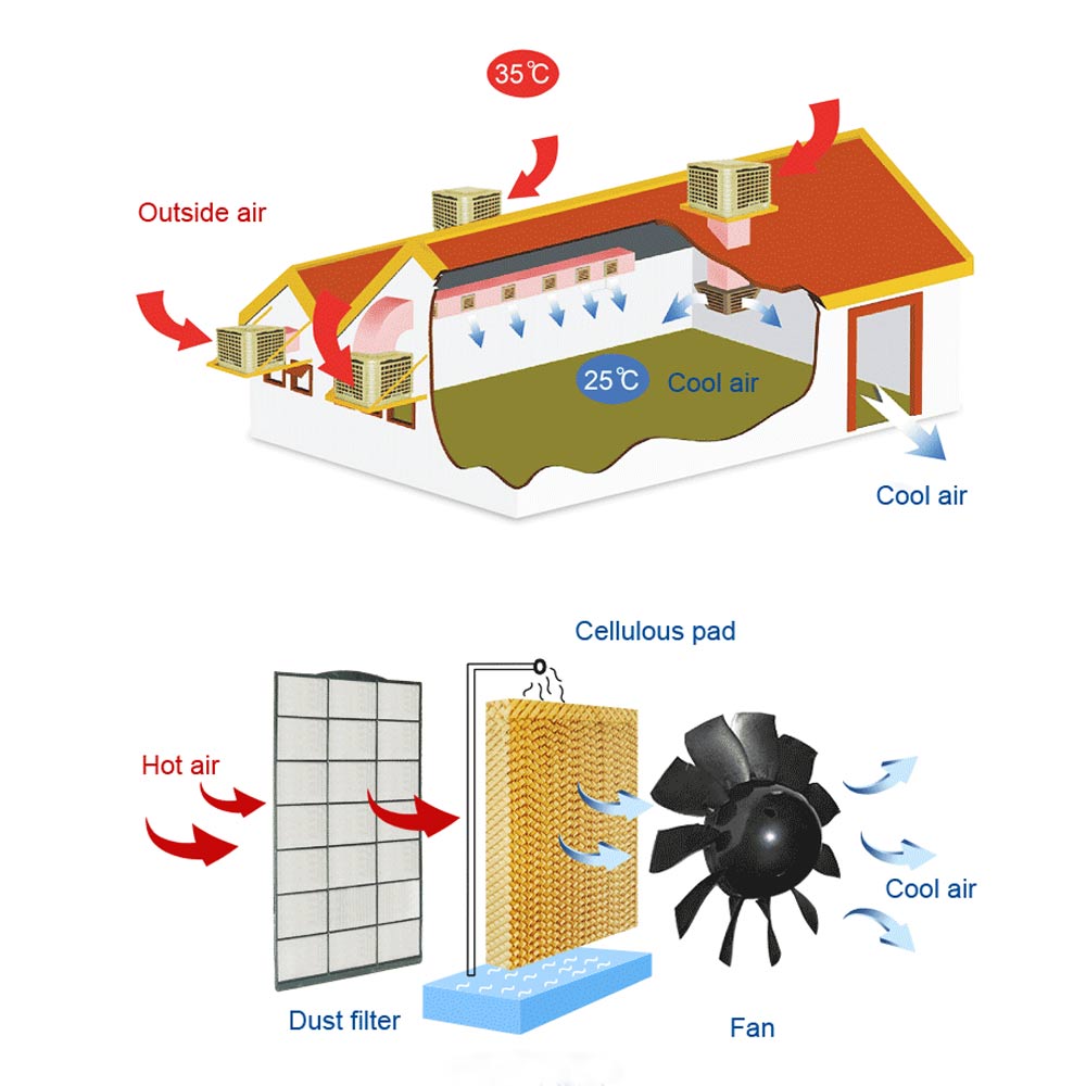 Window Mounted Evaporative Air Cooler with Top Discharge