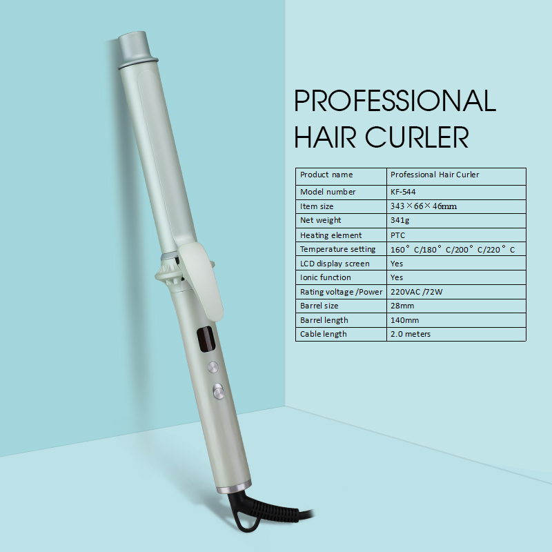 Professional Hair Curler with LCD Display and Ionic Function