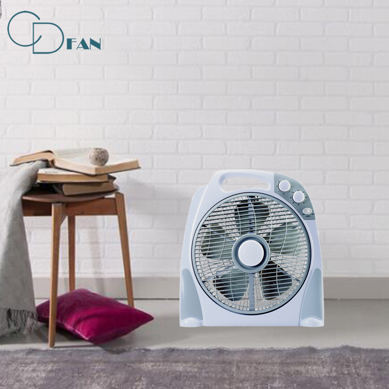 Mechanical Home Box Fan with Rotating Grille
