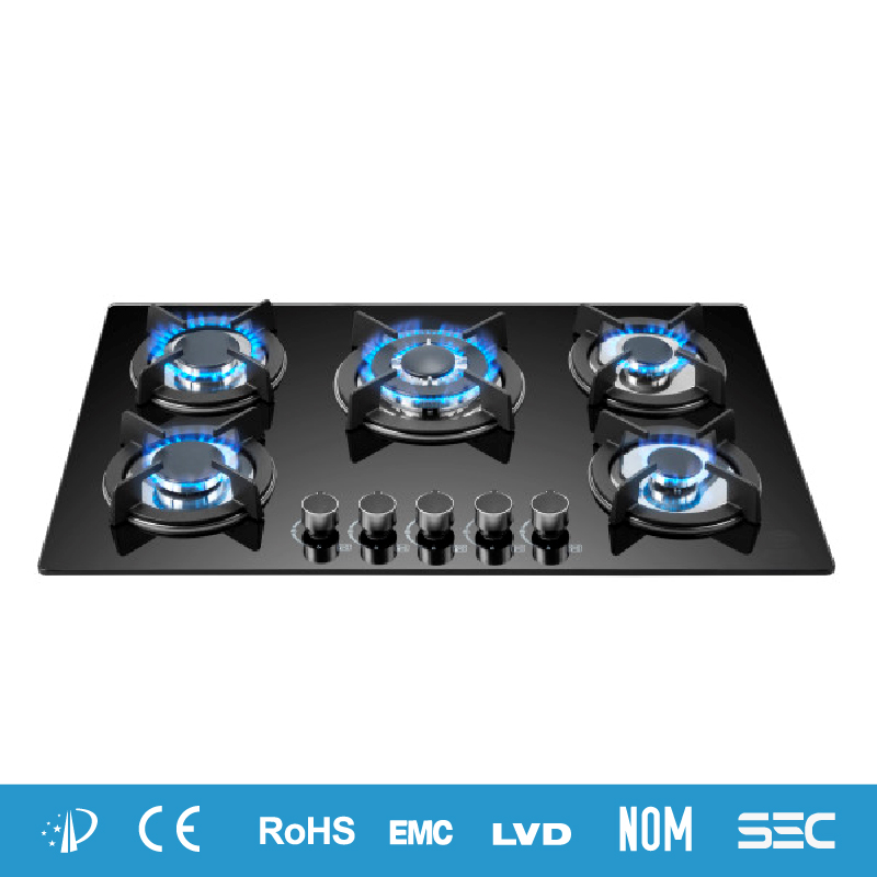 5 Burner Glass Gas Hob 770mm MGBG-775C3