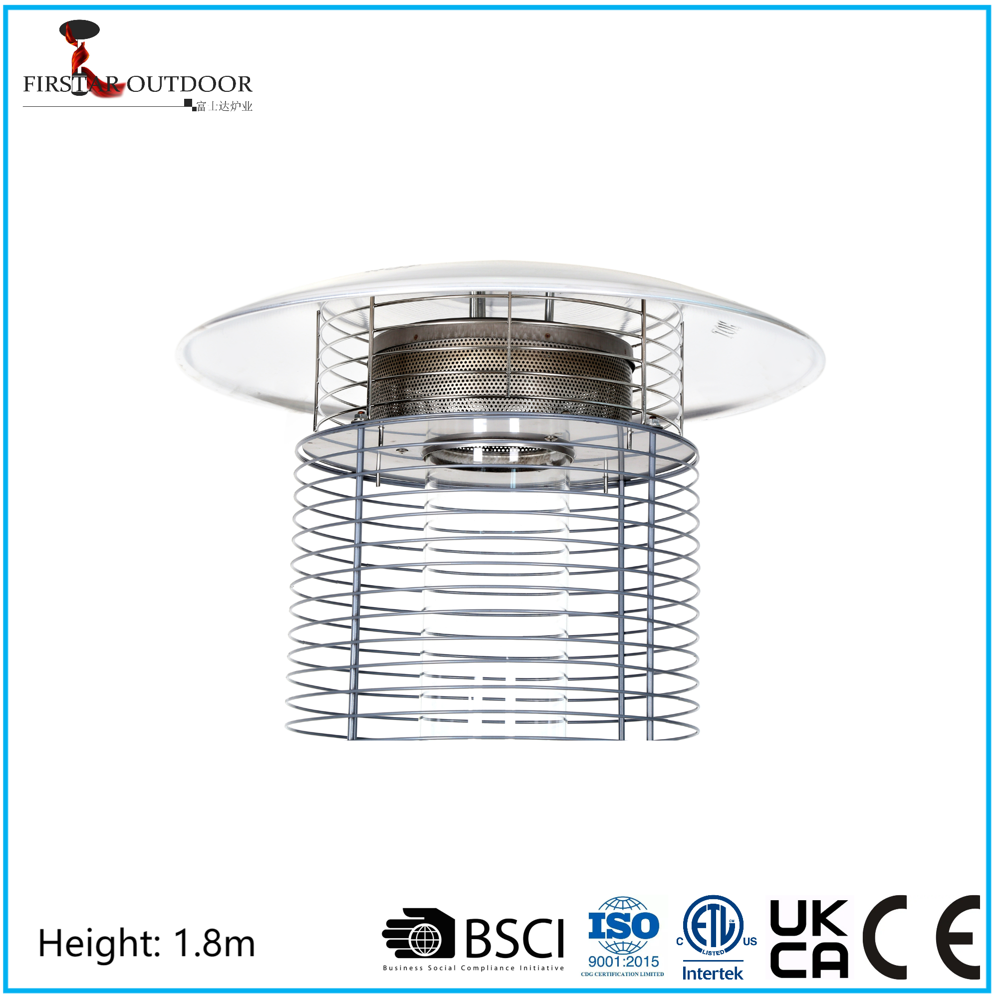 Outdoor Round Glass Tube Gas Heater
