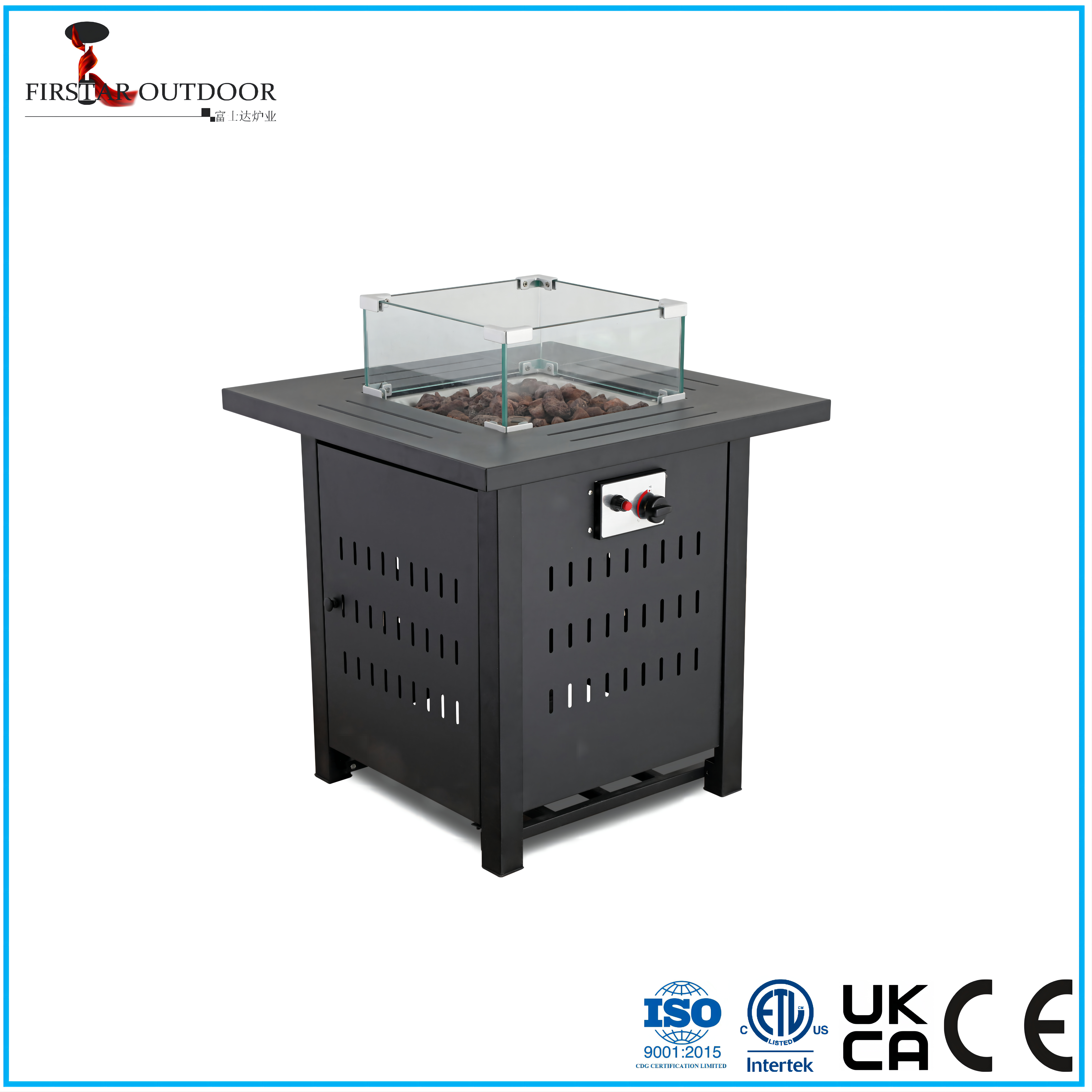 Outdoor 28 Inch Square Fire Pit
