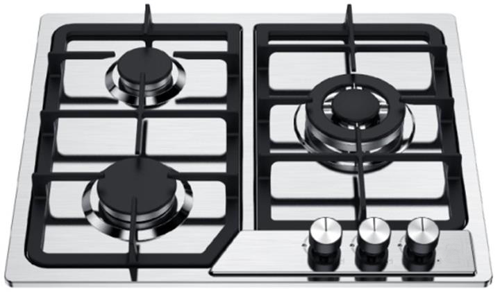3 Burner Stainless Steel Gas Hob 600mm