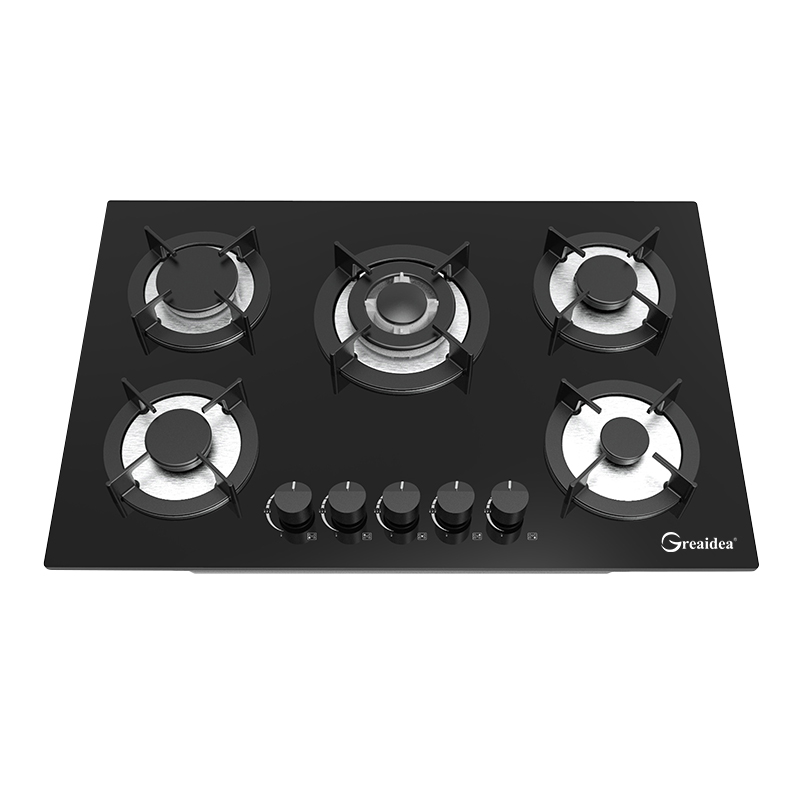 5 Burner Glass Gas Hob MGBG-775C5 770mm