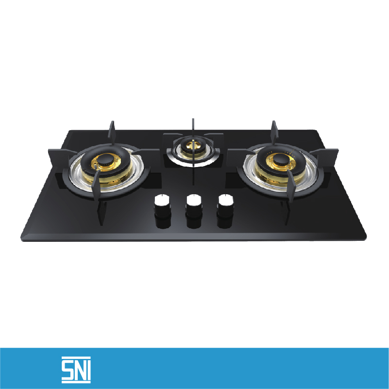 Greaidea 3 Burner Built-in Gas Hob Cooktop Glass HBG-783M8-FB
