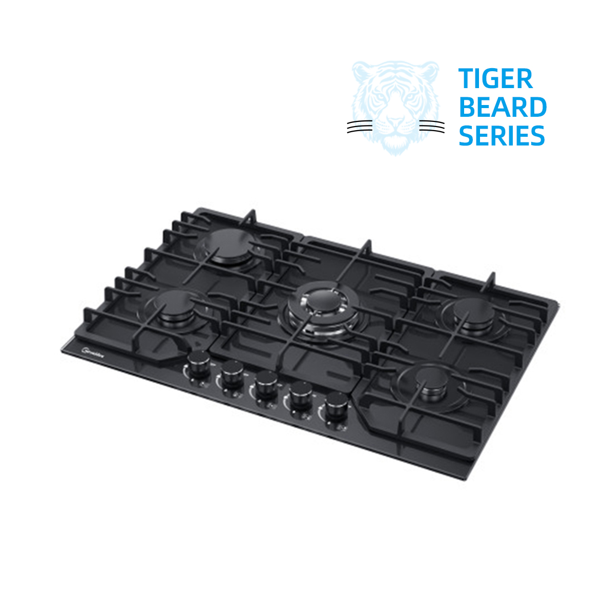 5 Burner Glass Built-In Gas Hob 770mm