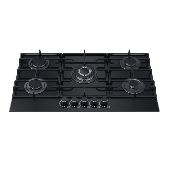 5 Burner Glass Gas Hob 870mm