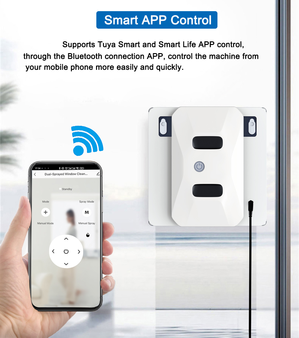 Intelligent Double-Water Spray Window Cleaning Robot