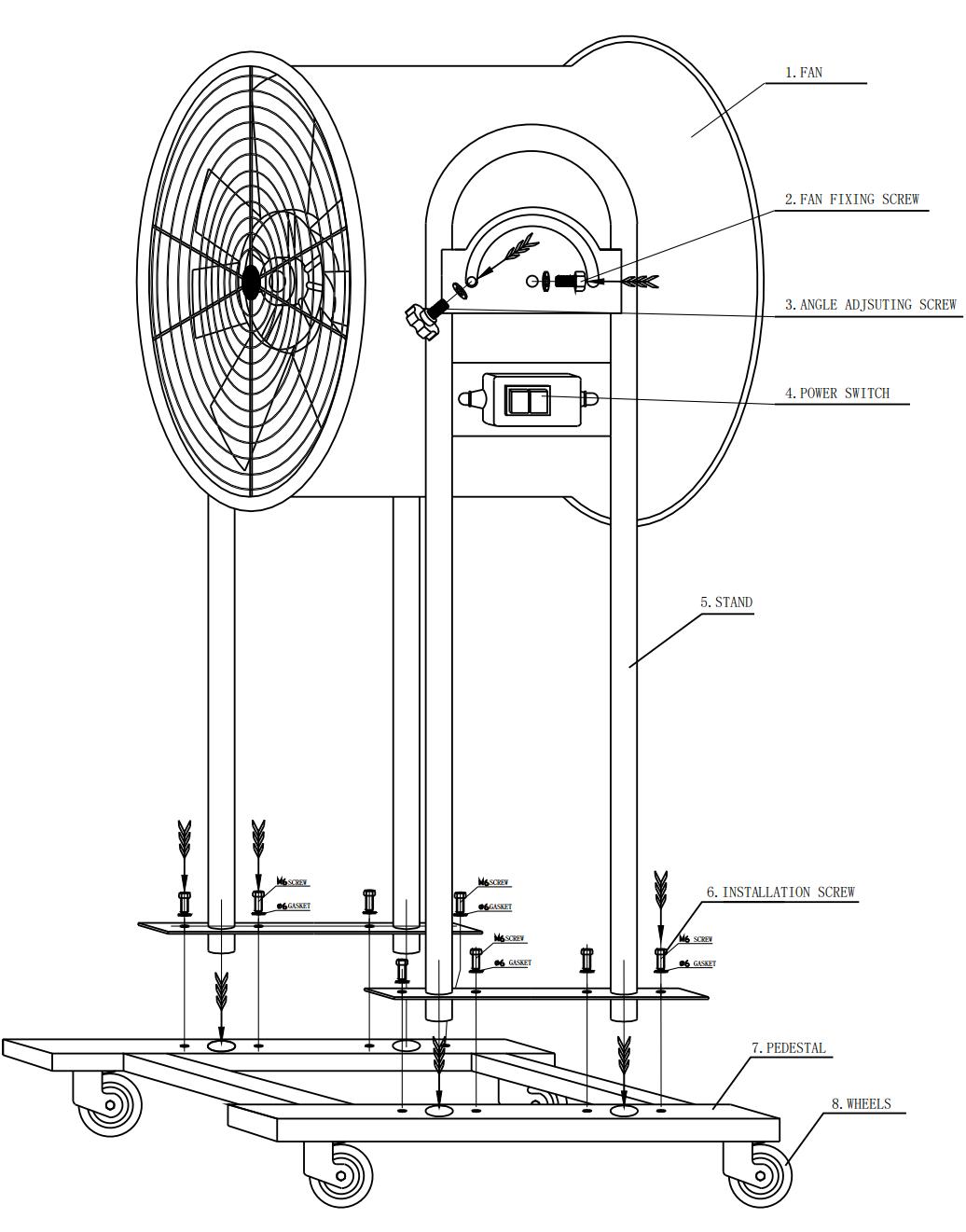 16 Inch Demountable Ventilation Fan