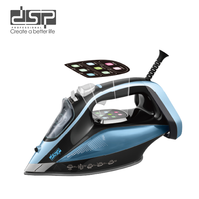 Steam Iron with Ceramic Plate and LED Display