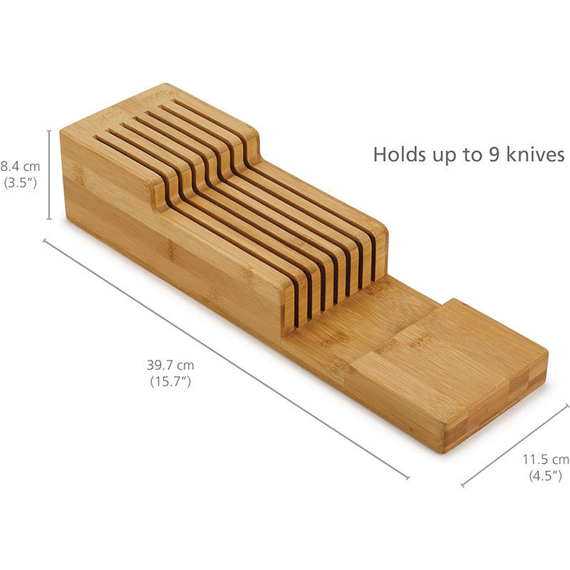 Eco-friendly Bamboo Knife Block for Kitchen Drawer