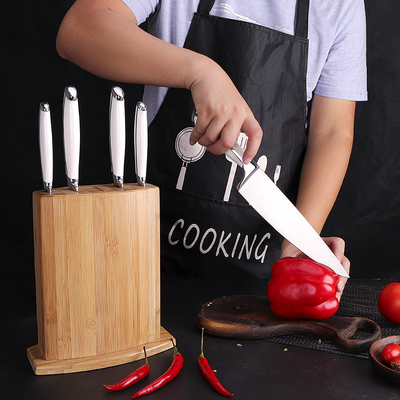 Forged Stainless Steel Kitchen Knife Set with Bamboo Block