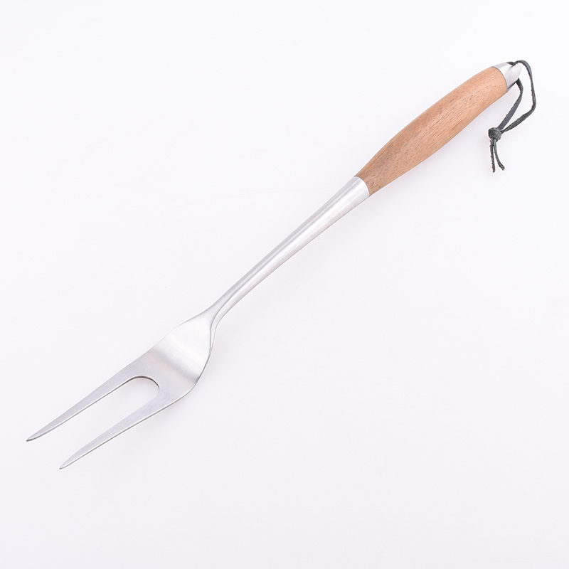 4-Piece Teak Wood Handle BBQ Tool Set