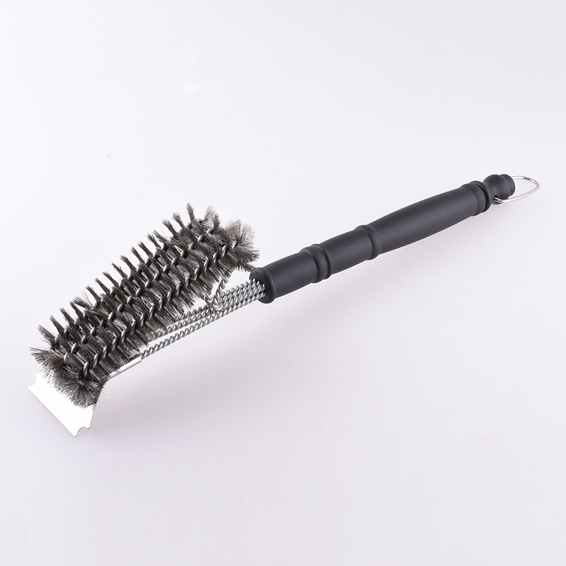 Triple Head BBQ Grilling Brush With Scraper