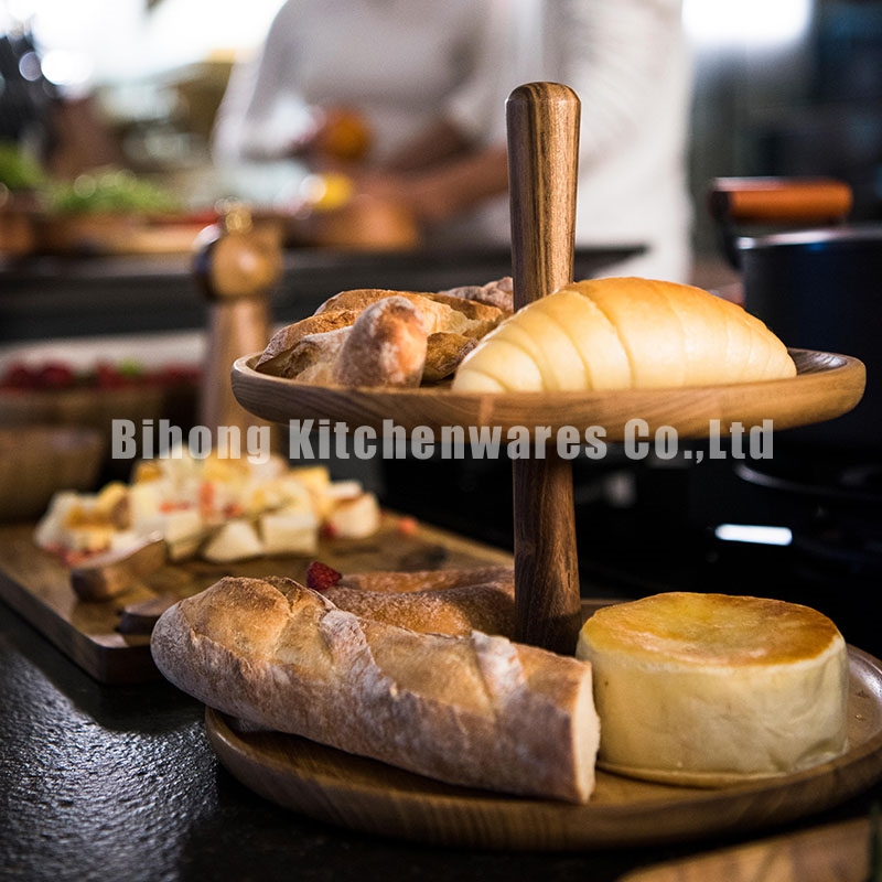 Two-Tier Wooden Dessert Tray