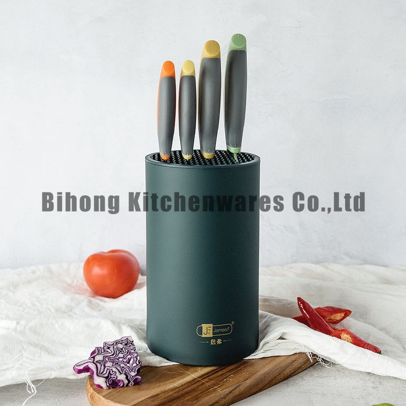 5-Piece Knife Block Set with Ergonomic Handles