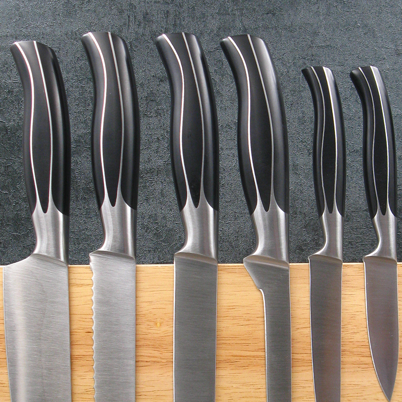 8-Piece Kitchen Knife Set with Rubber Wood Block