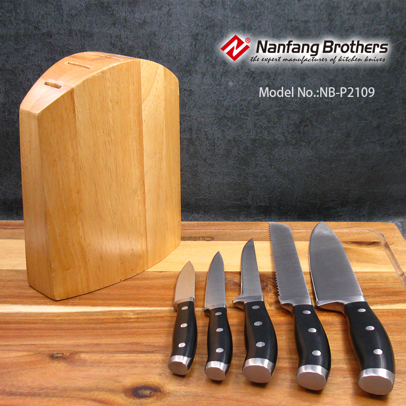 6-Piece Kitchen Knife Set with Wooden Block