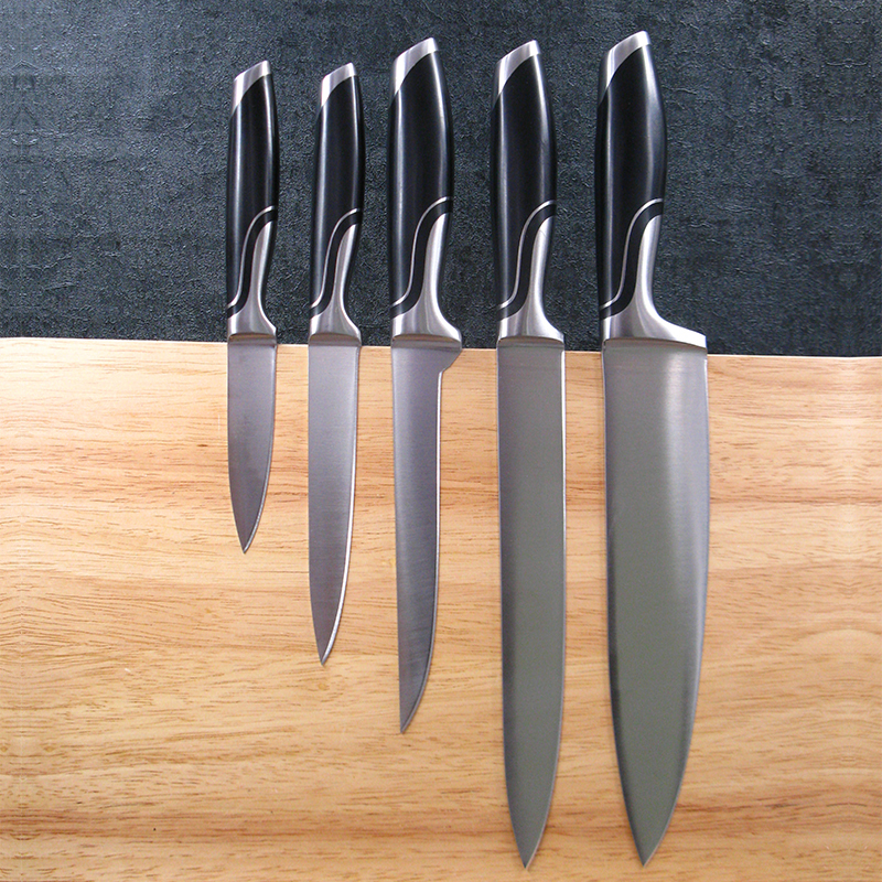 6-Piece Kitchen Knife Set with Stainless Steel Block