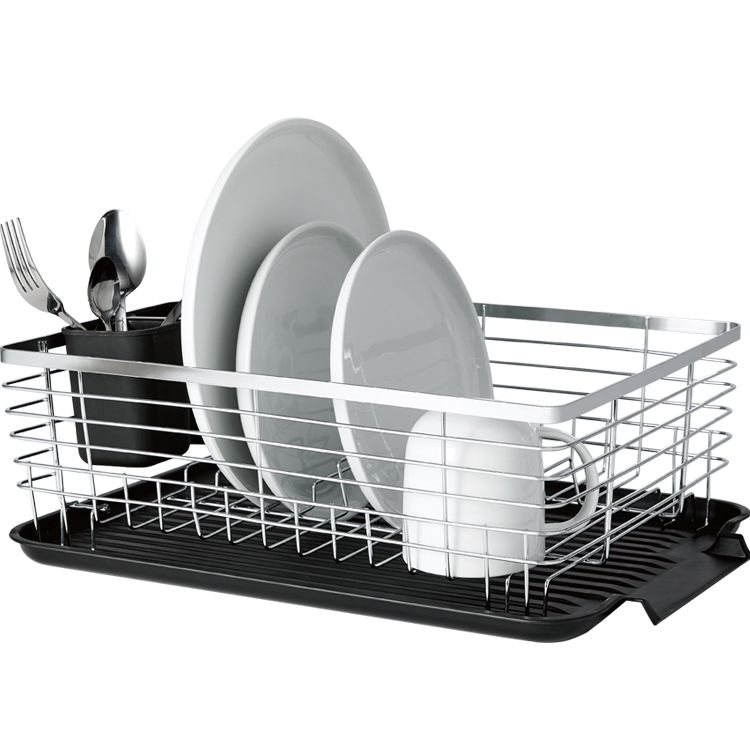 Kitchen Sink Drainer Dish Drying Rack with Cutlery Holder