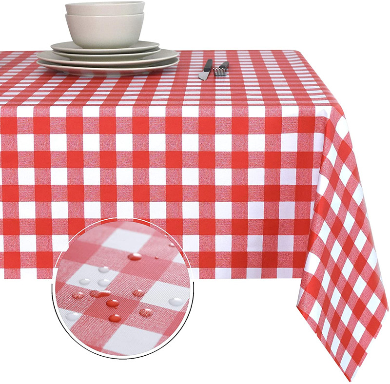 PVC Tablecloth with Polyester Fabric Back