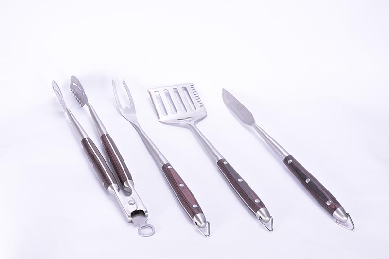 BBQ Tools Set 4-Piece Spatula Tong Fork Knife