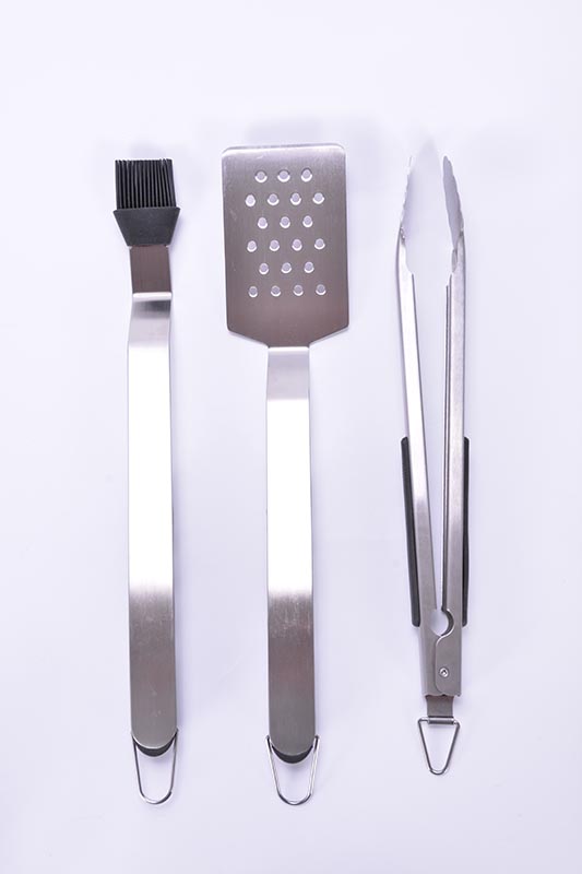 BBQ Tools Set 3-Piece Spatula Tongs Brush