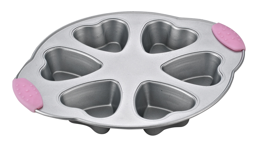 6 Cup Heart Shaped Baking Tray