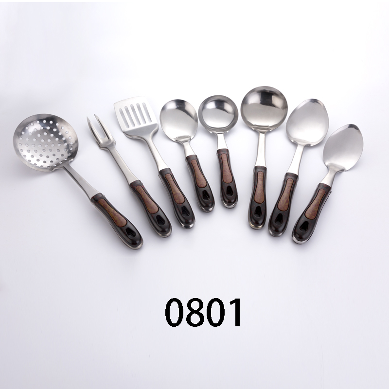 SS Kitchenware Set with Plastic Handles