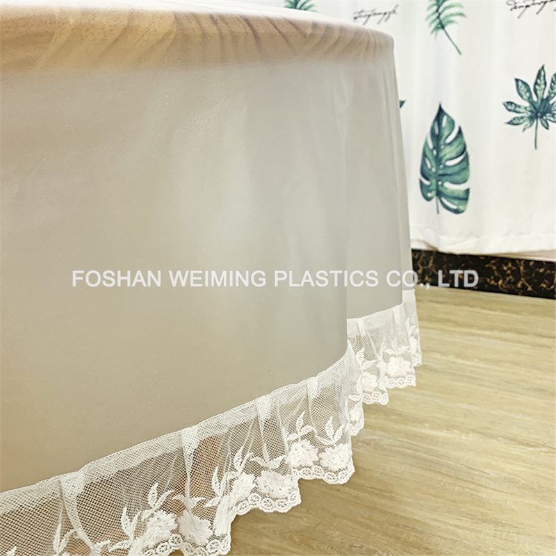 Translucent PVC Tablecloth with Lace Edge