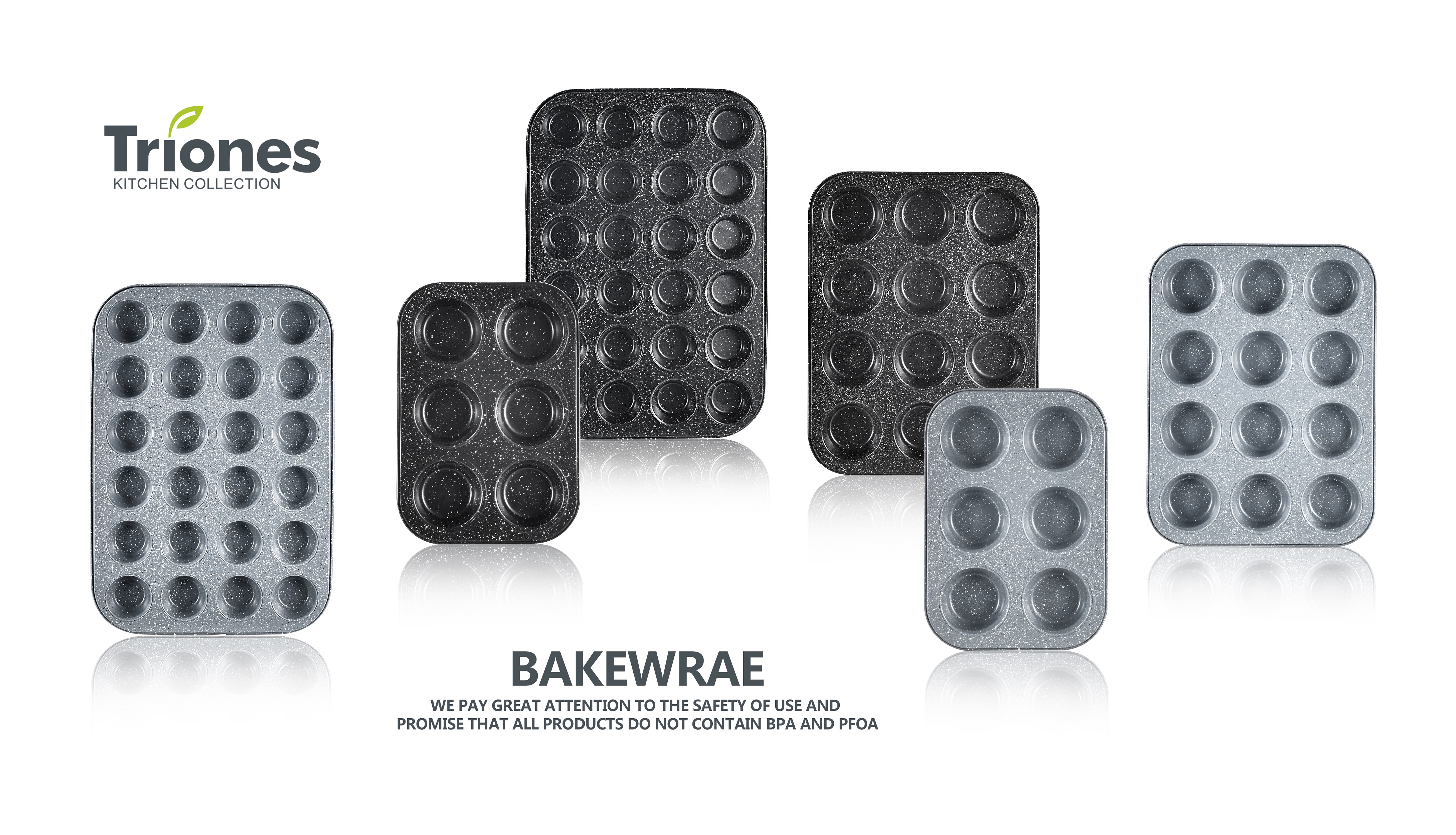 3-Piece Muffin Pan with White Dot