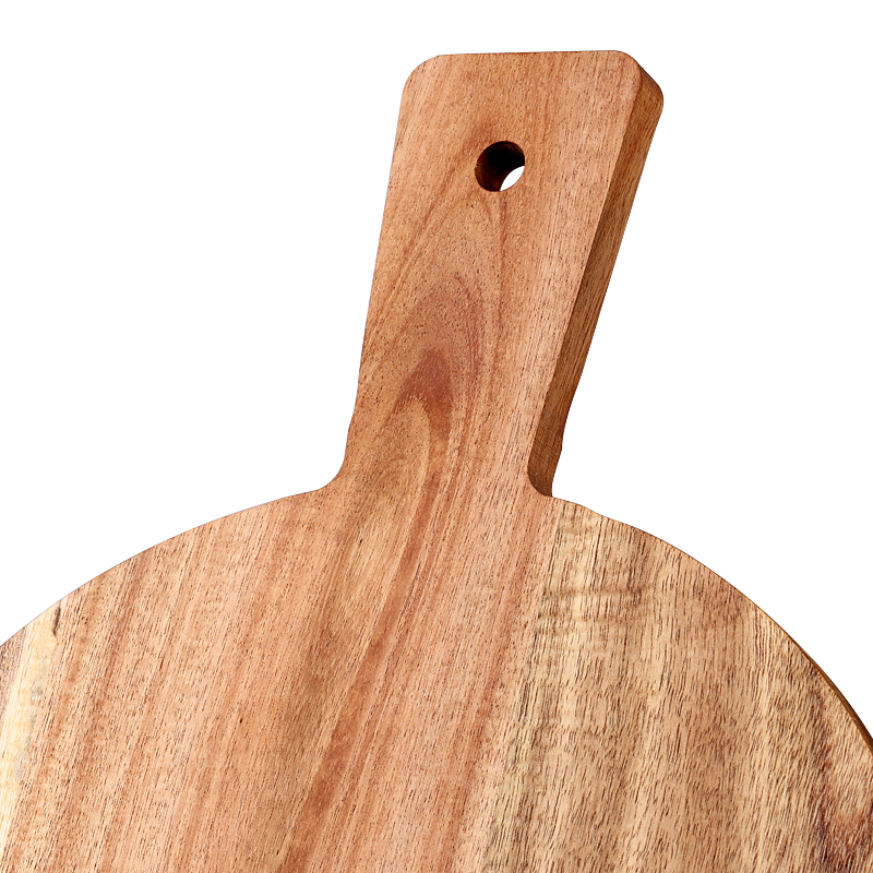 Round Wooden and Marble Cutting Board with Handle