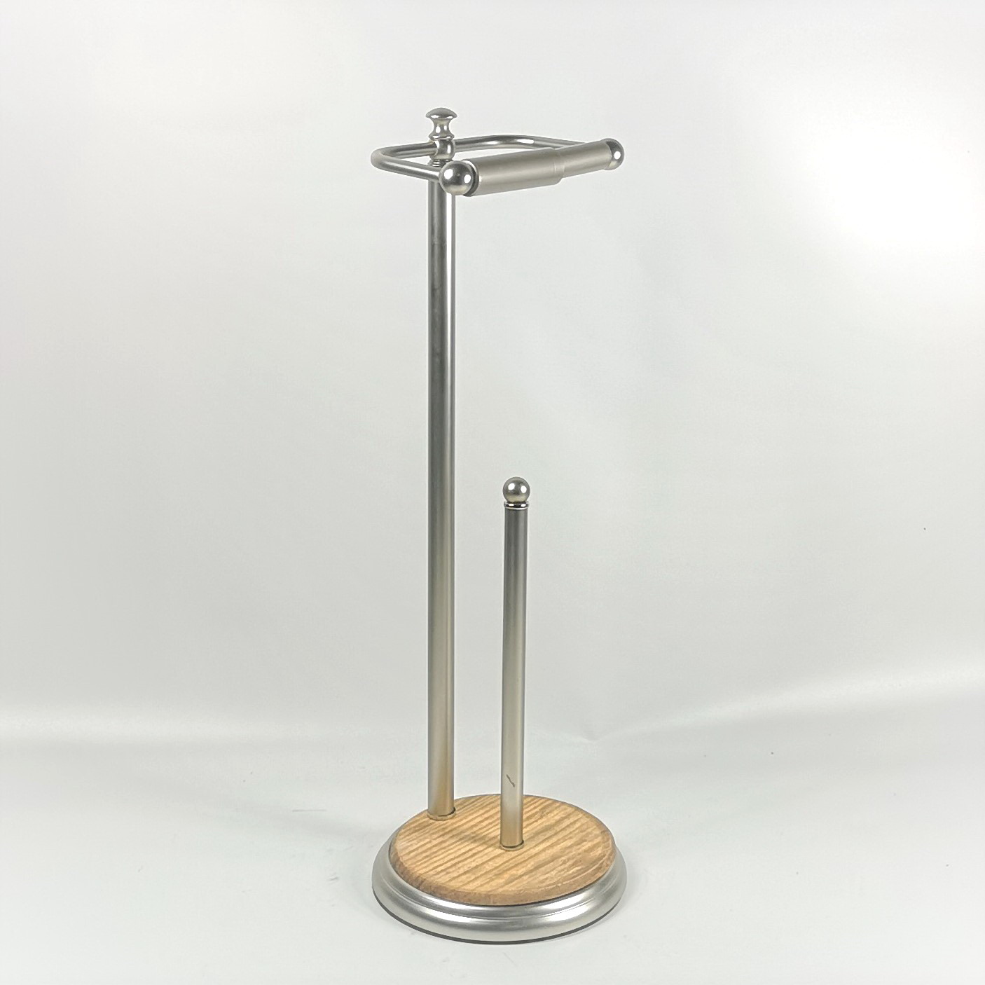 Stainless Steel and Bamboo Paper Holder