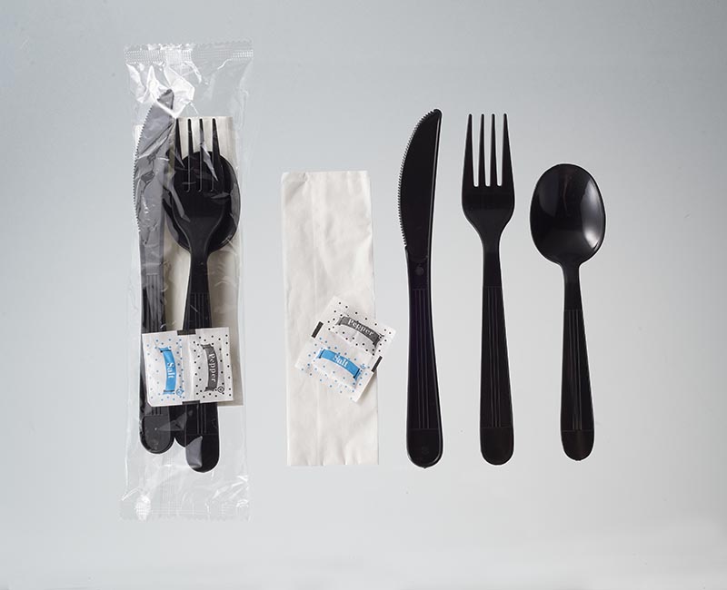 Disposable Plastic Cutlery Combo with Napkin, Salt and Pepper