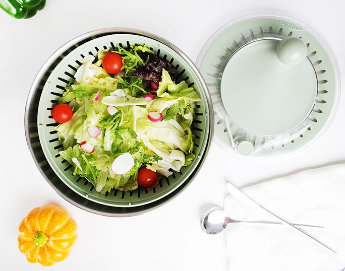 WOKA Stainless Steel Manual Salad Spinner