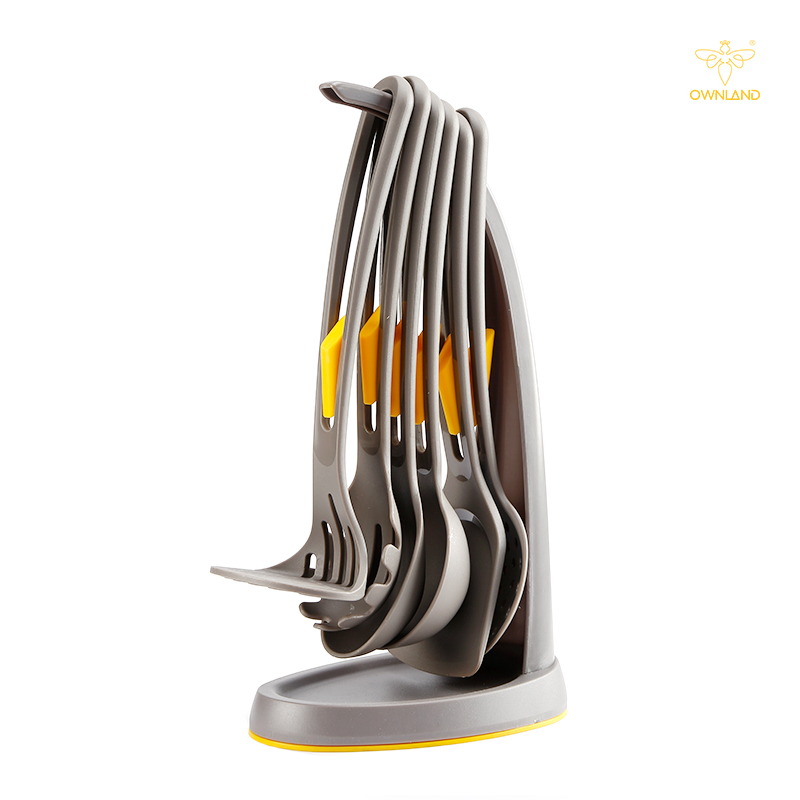 Set of 7 Nylon Utensils with Stand