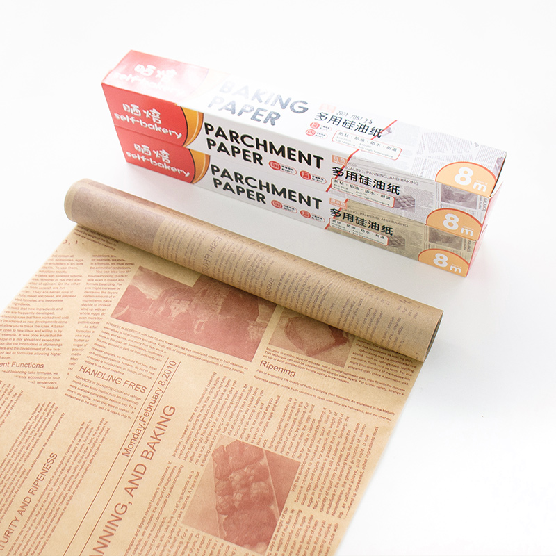 Silicone Parchment Paper Roll with Newspaper Printing
