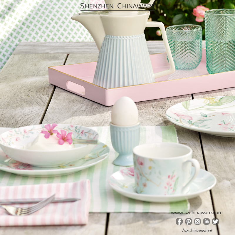 Porcelain Bone China Tableware Watercolor Garden P312