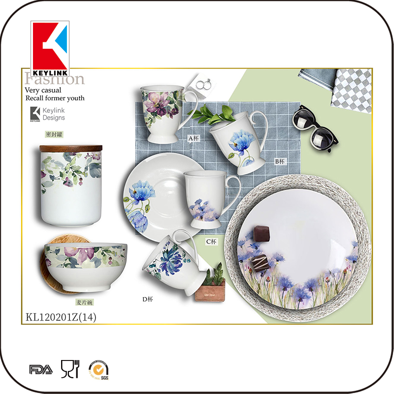 Flower Design New Bone China Dinner Set