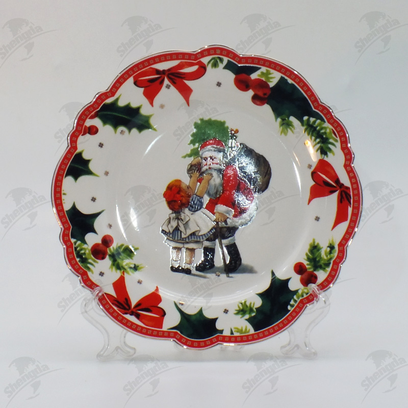 8.2 Inch Christmas Design Dessert Plate