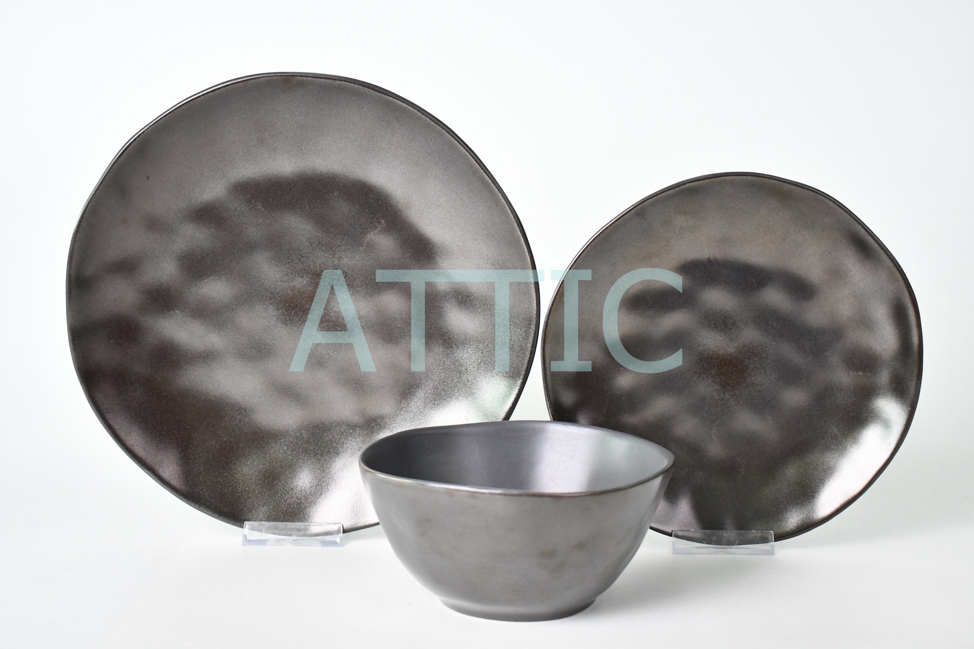 Stoneware Metallic Glaze Dinner Sets