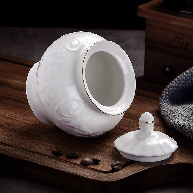 Embossed Porcelain Sugar Pot