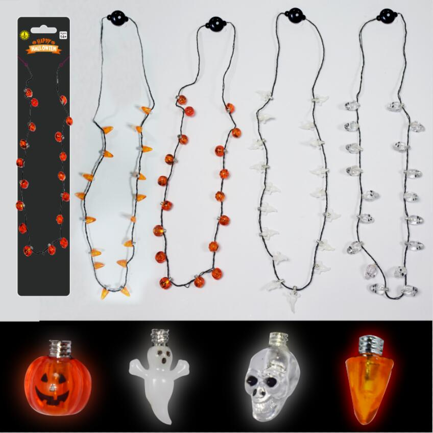 Halloween LED Necklace with 18 Beads and 6 LEDs