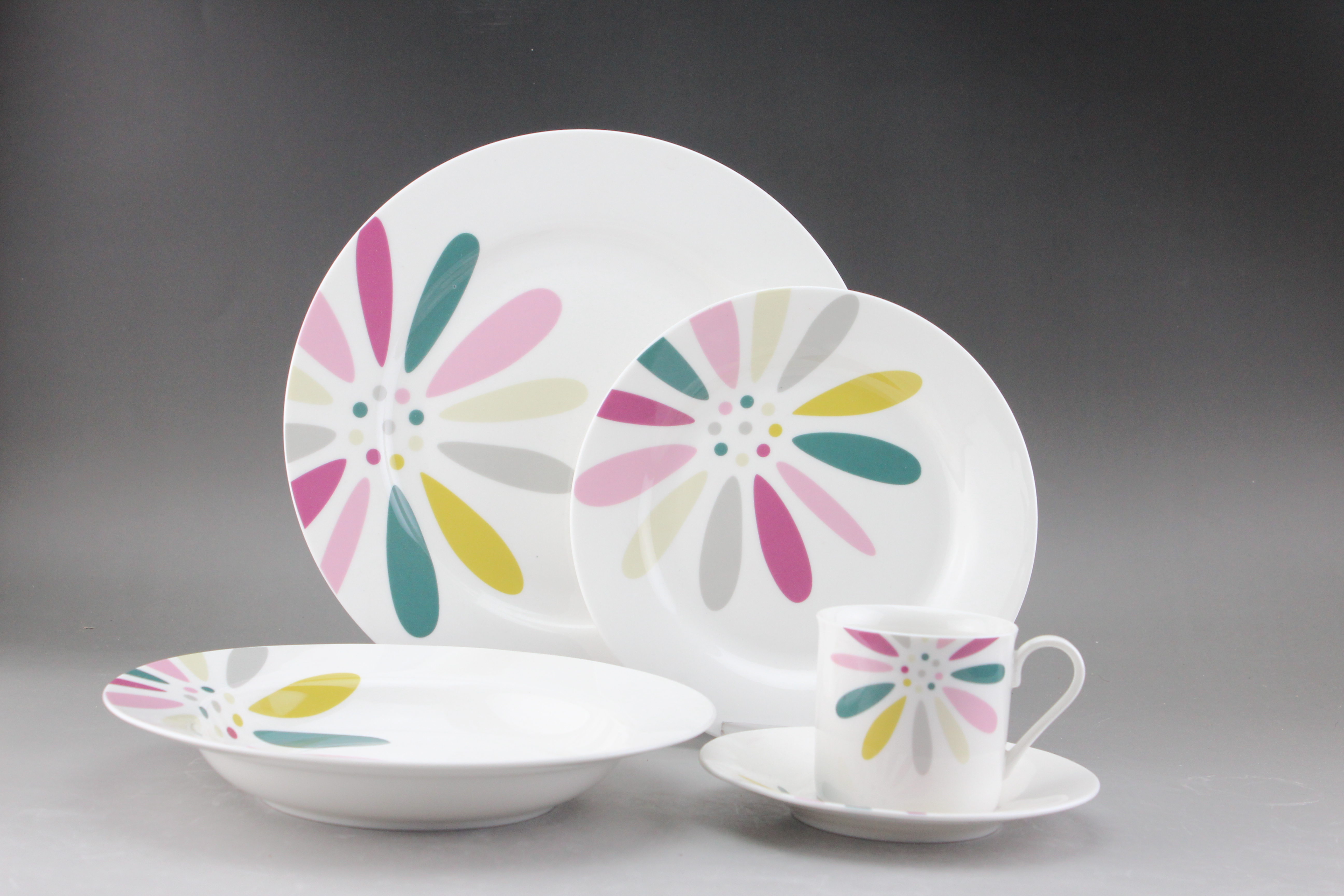 New Bone China Dinner Set with Cup and Saucer