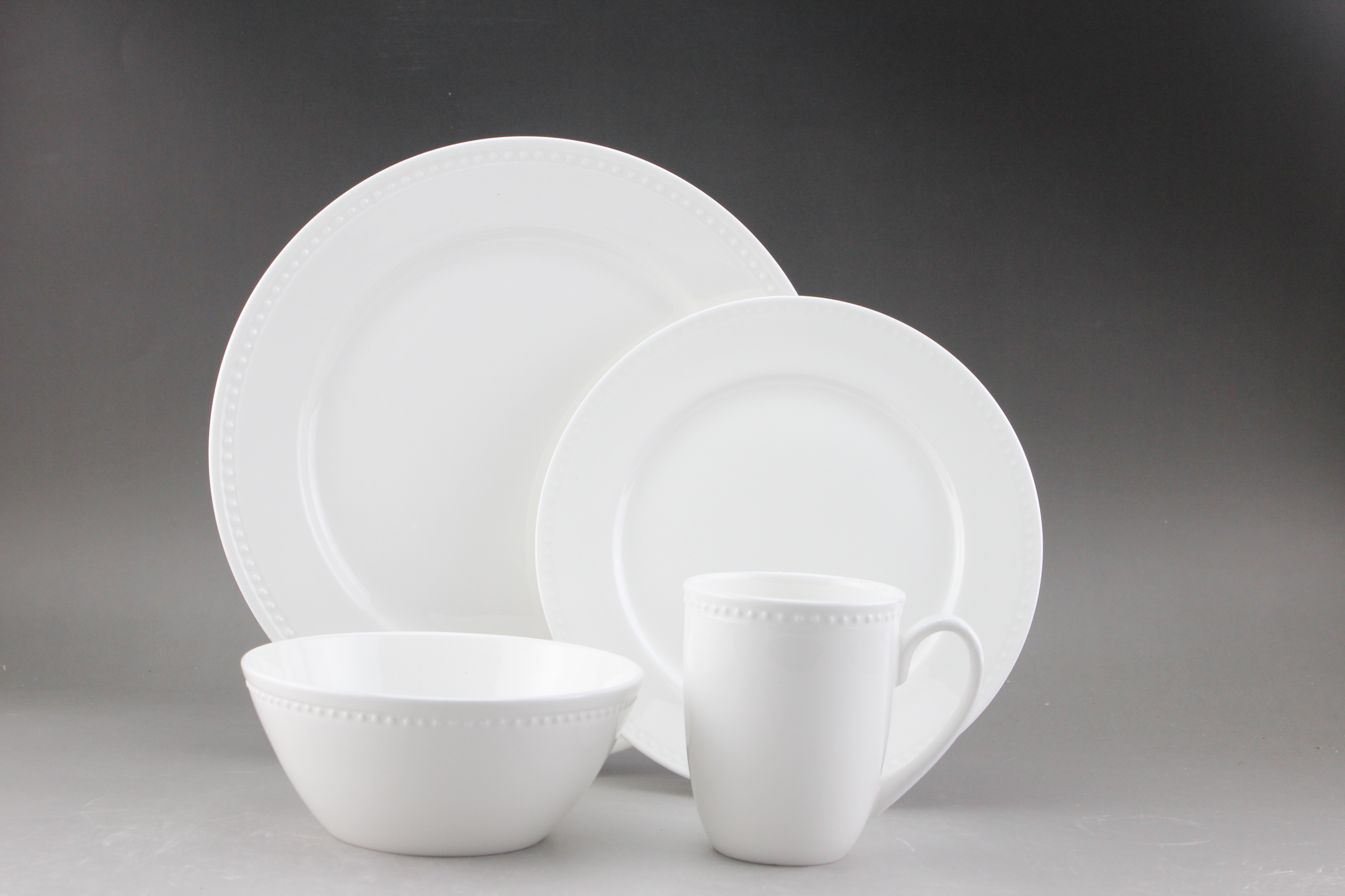Bone China Embossed Dinner Set
