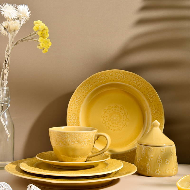 Lace Crack Glazed Ceramic Tableware Series