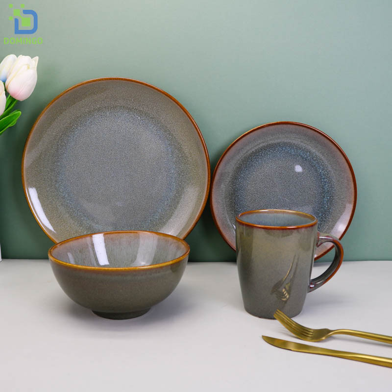 16-Piece Luxury Round Ceramic Dinner Set with Mug