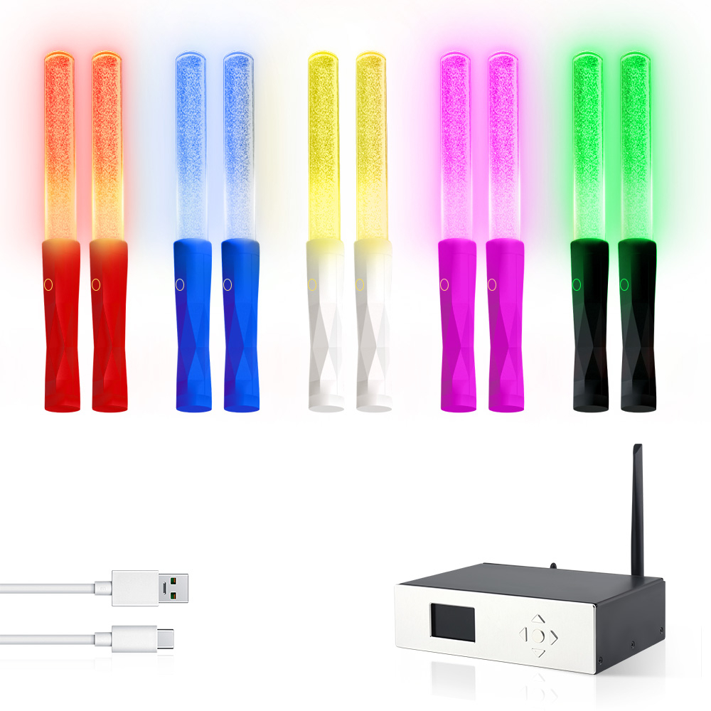 GFLAI Rechargeable Remote Control Light Stick 4-Zone 12-Channel