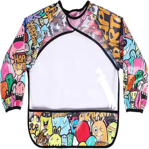 Clear Polyester Smock Apron with Sleeves Waterproof